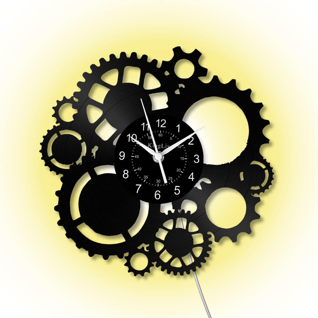LED Vinyl Wall Clock | Steampunk | 12'' | 0022WPB