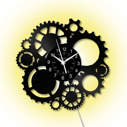 LED Vinyl Wall Clock | Steampunk | 12'' | 0022WPB