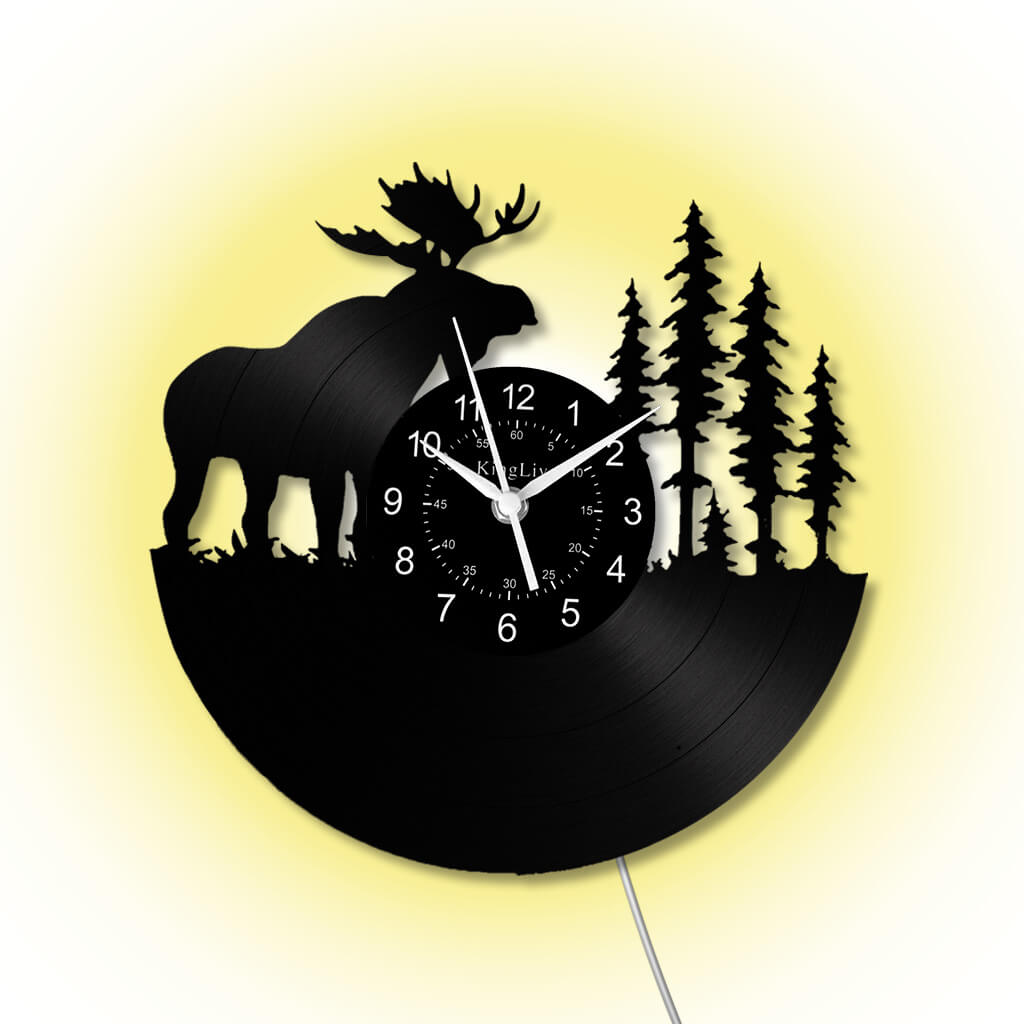 LED Vinyl Wall Clock | Moose Deer