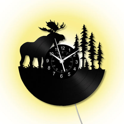 LED Vinyl Wall Clock | Moose Deer