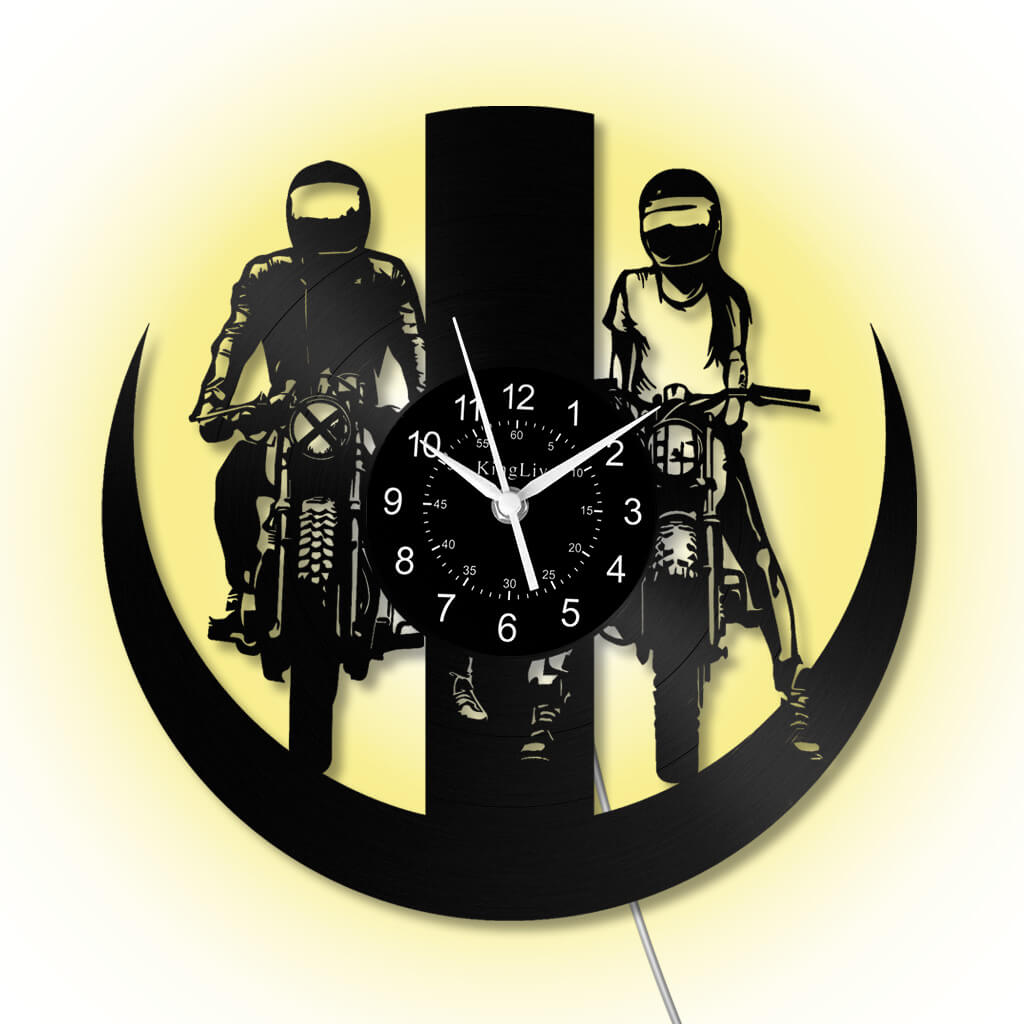 LED Vinyl Wall Clock | Dirt Bike Motocross | 12'' | 0287WPB