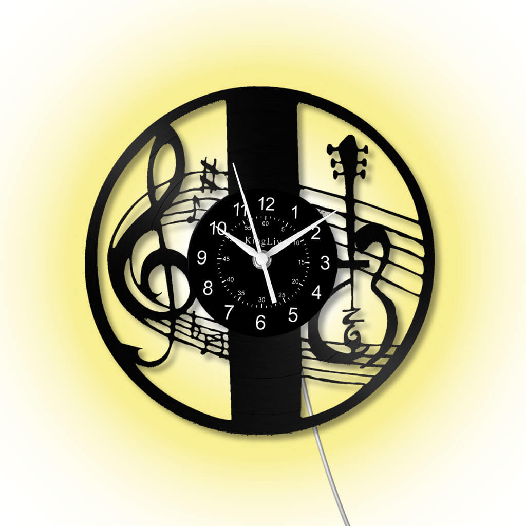 LED Vinyl Wall Clock | Violin Music | 12'' | 0291WPB