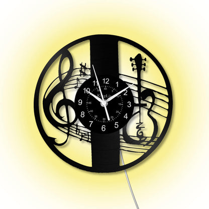 LED Vinyl Wall Clock | Violin Music | 12'' | 0291WPB