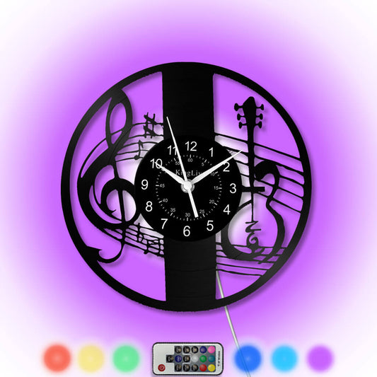 LED Vinyl Wall Clock | Violin Music | 12'' | 0291WPB