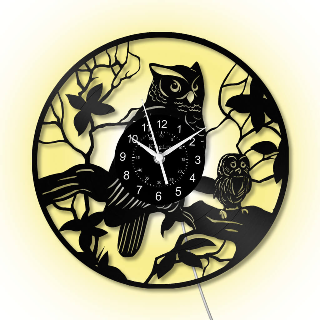LED Vinyl Wall Clock | Owl | 12'' | 0304WPB