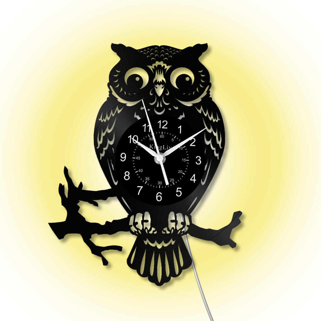 LED Vinyl Wall Clock | Owl