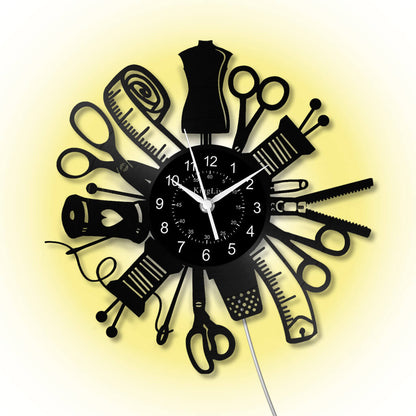 LED Vinyl Wall Clock | Sewing | 12'' | 0211WPB