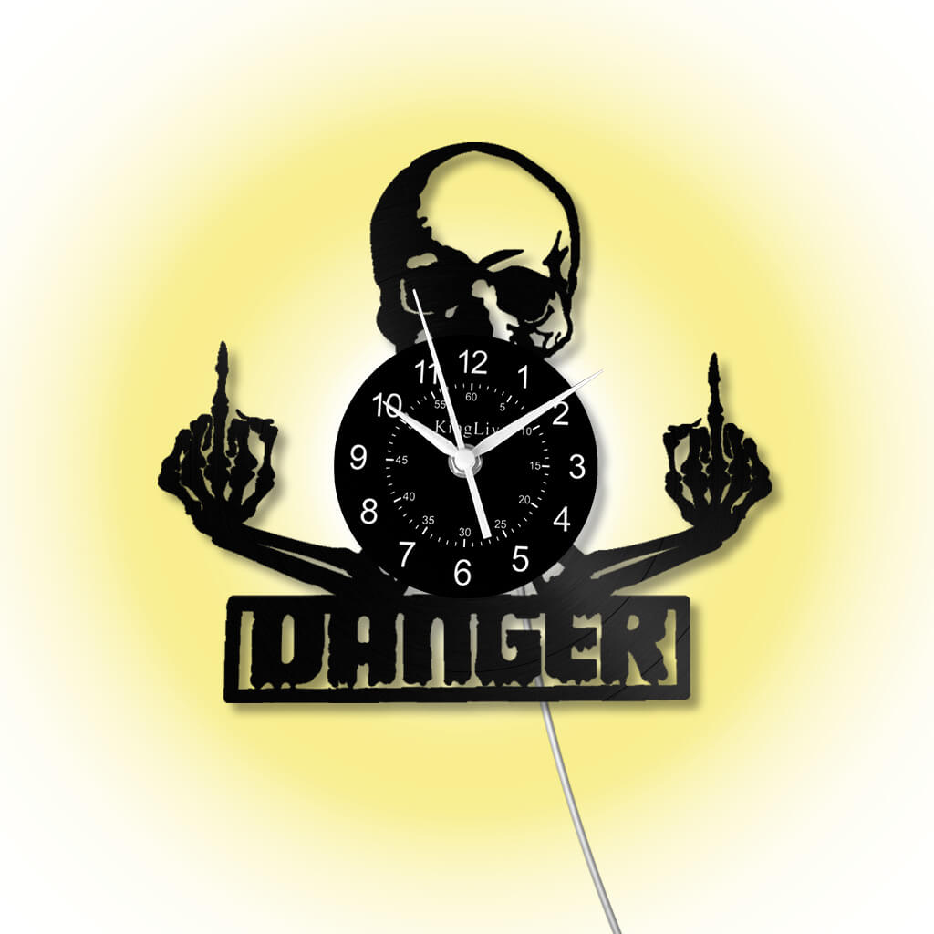 LED Vinyl Wall Clock | Skull | 0203WPB