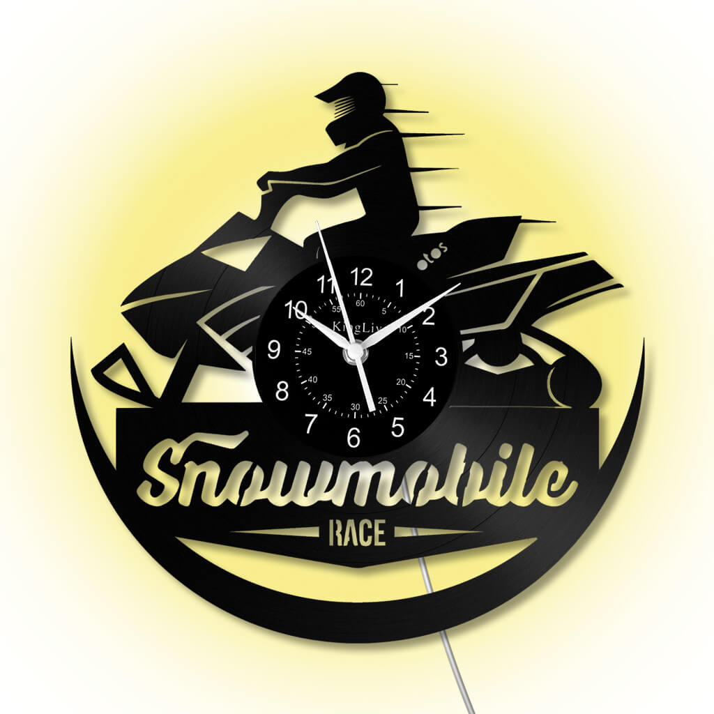 LED Vinyl Wall Clock | Snowmobile | 12'' | 0279WPB