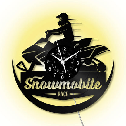 LED Vinyl Wall Clock | Snowmobile | 12'' | 0279WPB