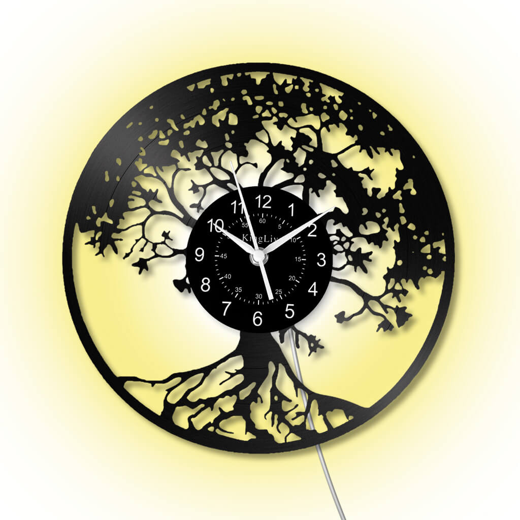 LED Vinyl Wall Clock | Tree of Life | 12'' | 0130WPB