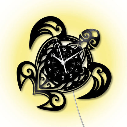 LED Vinyl Wall Clock | Turtle | 0112WPB