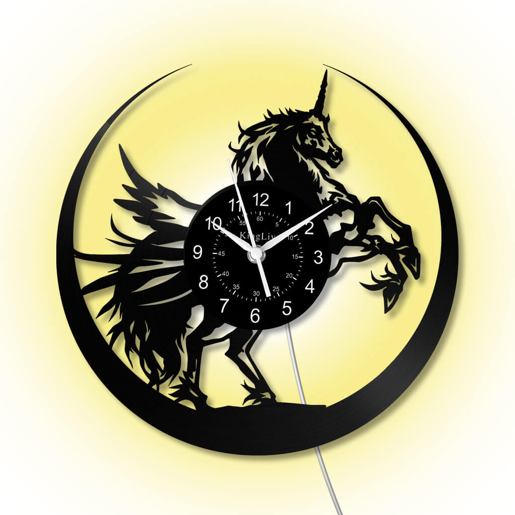 LED Vinyl Wall Clock | Unicorn | 12'' | 0306WPB