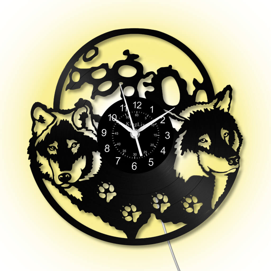 LED Vinyl Wall Clock | Wolf