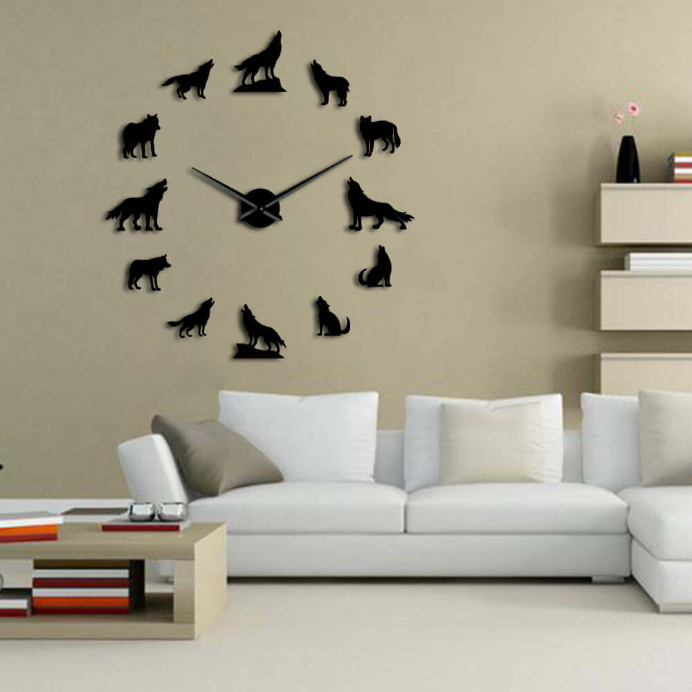 DIY Wall Clock  | Wolf | 19'' - 37'' | AWC018