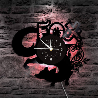 Fox LED Vinyl Record Wall Clock