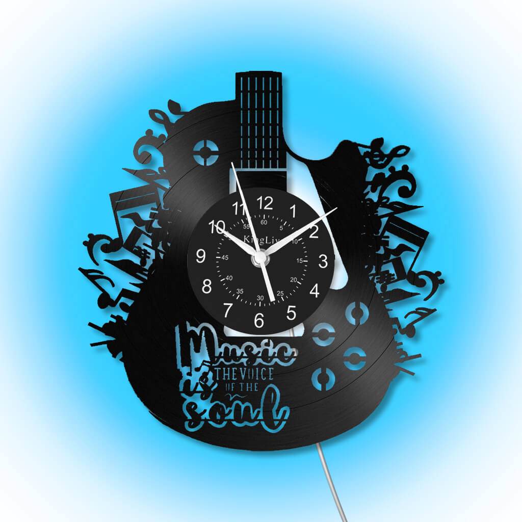 Guitar Led Vinyl Record Wall Clock