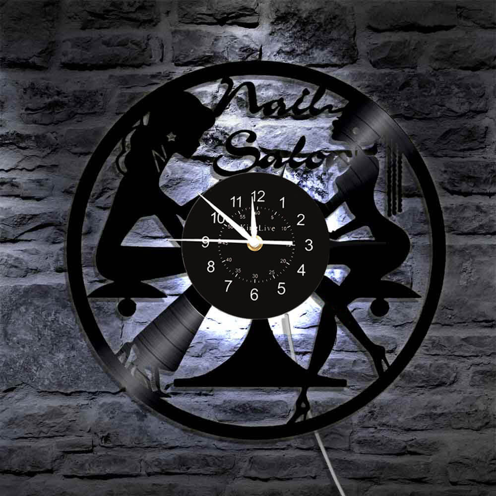 Nail Salon Beauty Led Vinyl Record Clock