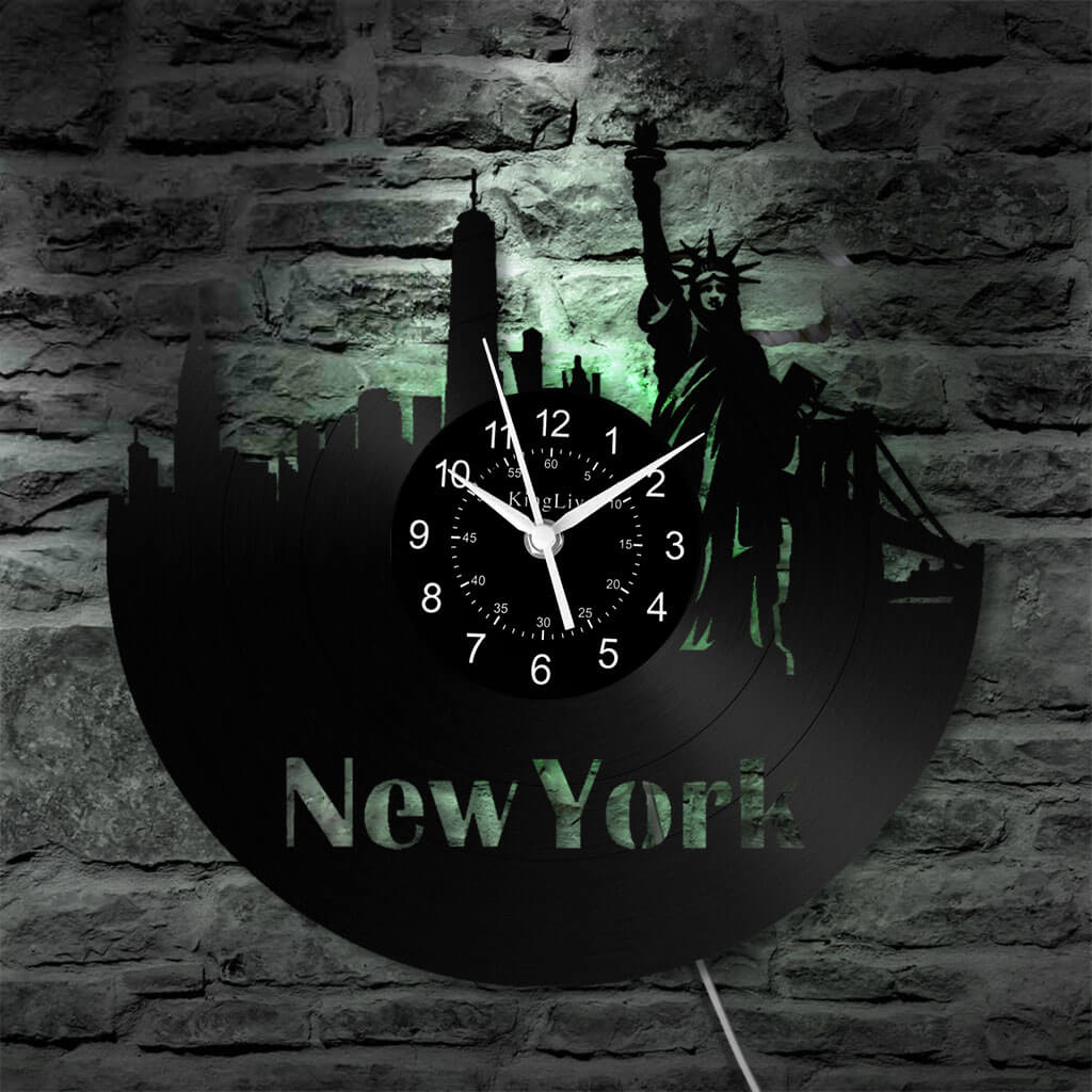 LED Vinyl Wall Clock | New York | 0205WPBN