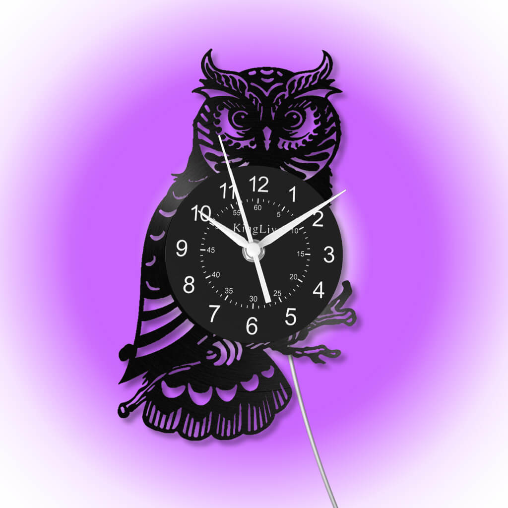 Owl Led Vinyl Record Wall Clock