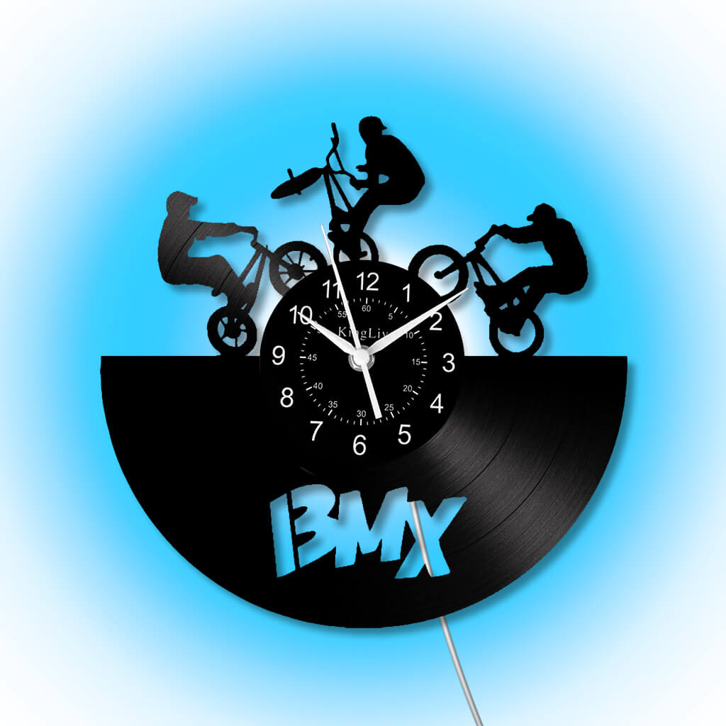 LED Vinyl Wall Clock | BMX Bicycle | 12'' | 0233WPB
