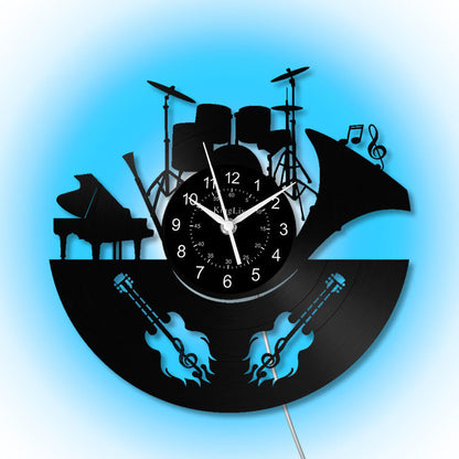 LED Vinyl Wall Clock | Band Music | 12'' | 0213WPB