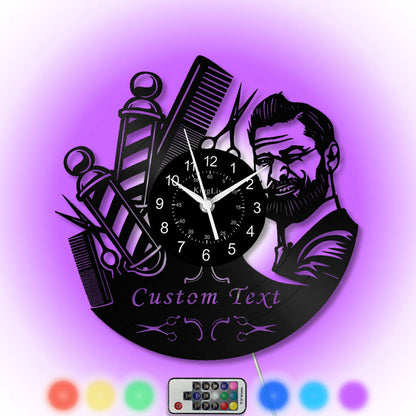 LED Vinyl Wall Clock | Barber Shop Hair Salon | 12'' | 0275WPB
