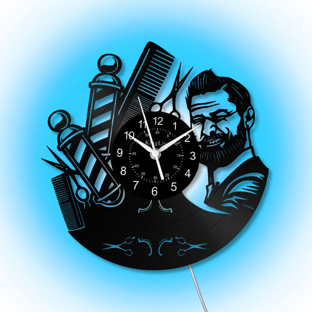 LED Vinyl Wall Clock | Nail Salon | Barber Shop | 12''