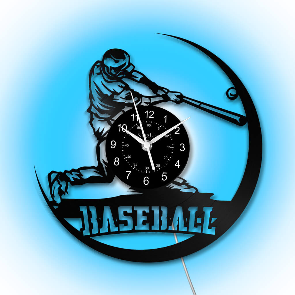 LED Vinyl Wall Clock | Baseball | 12'' | 0223WPB