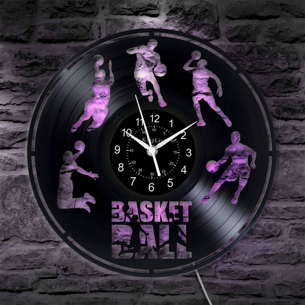 Basketball LED Vinyl Record Wall Clock 12''