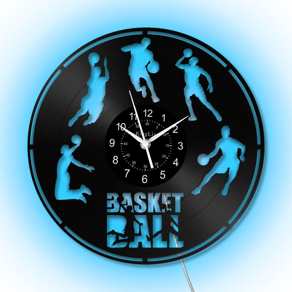 LED Vinyl Wall Clock | Basketball | 12'' | 0222WPB