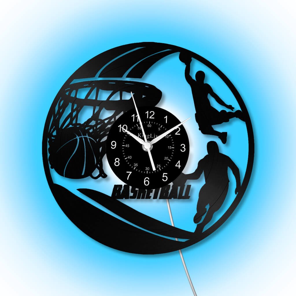 LED Vinyl Wall Clock | Basketball | 12'' | 0268WPB