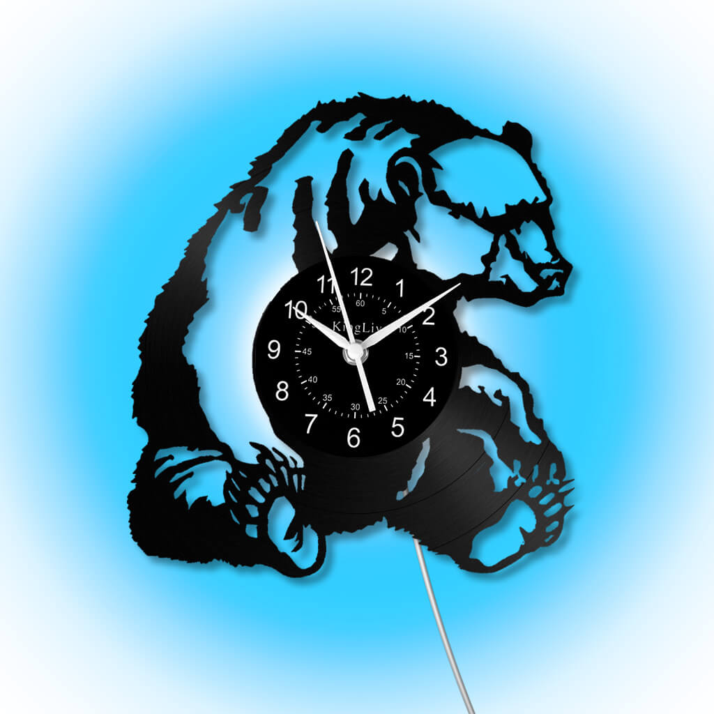 LED Vinyl Wall Clock | Bear | 12'' | 0294WPB