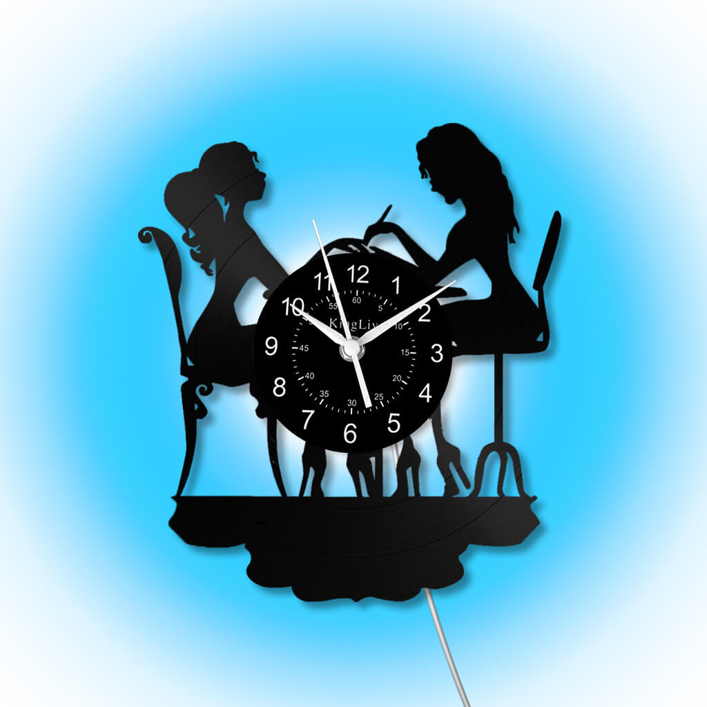LED Vinyl Wall Clock | Nail Salon | Barber Shop | 12''