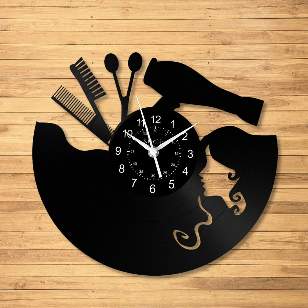 LED Vinyl Wall Clock | Nail Salon | Barber Shop | 12''