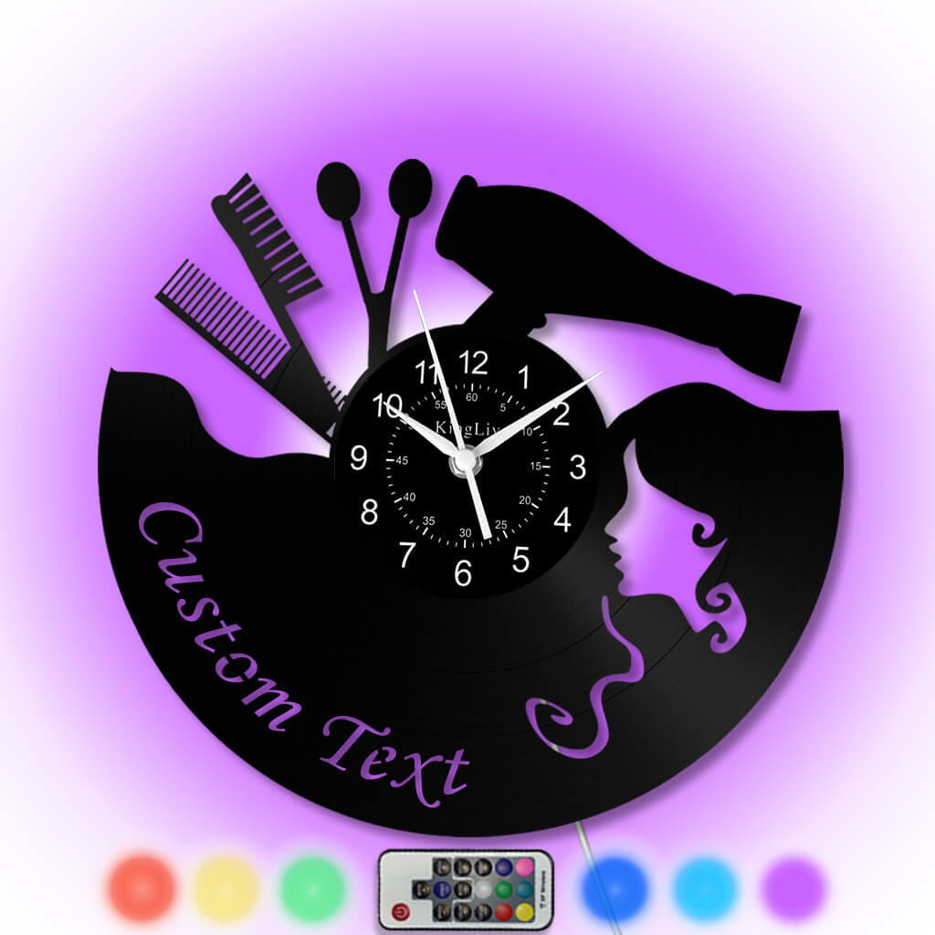 LED Vinyl Wall Clock | Barber Shop | 12'' | 0160WPB