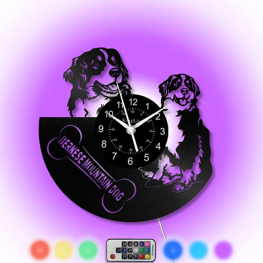 LED Vinyl Wall Clock | Bernese Mountain Dog | 12'' | 0143WPB