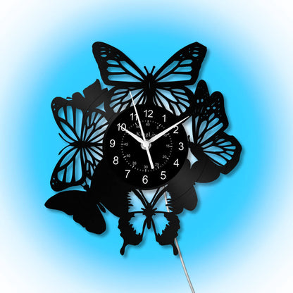 LED Vinyl Wall Clock | Butterfly | 12'' | 0246WPB
