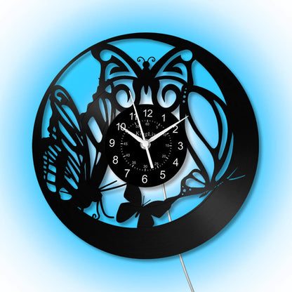 LED Vinyl Wall Clock | Butterfly | 12'' | 0249WPB