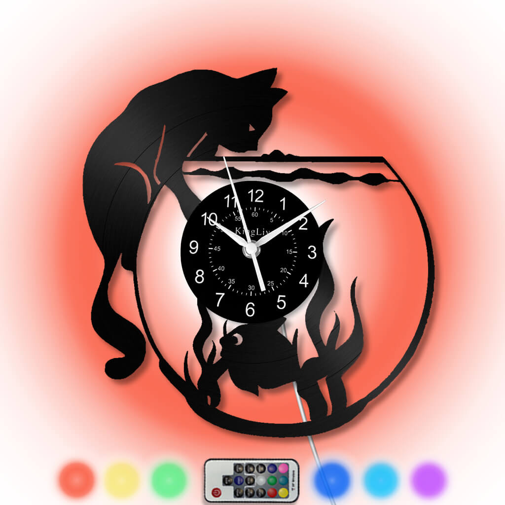 Vinyl Wall Clock | Cat | 12''
