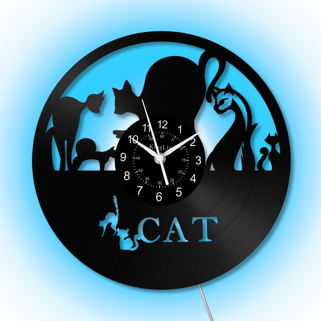 Vinyl Wall Clock | Cat | 12'' | 0289WPB