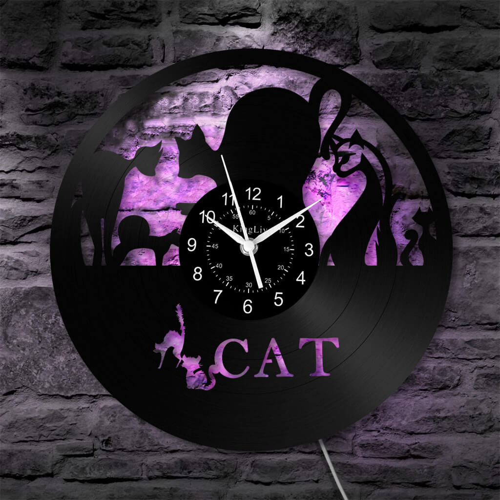 Vinyl Wall Clock | Cat | 12''