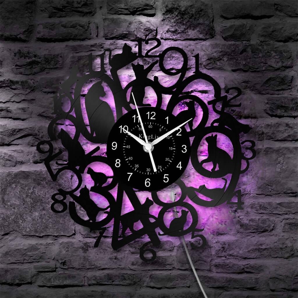 Vinyl Wall Clock | Cat | 12''