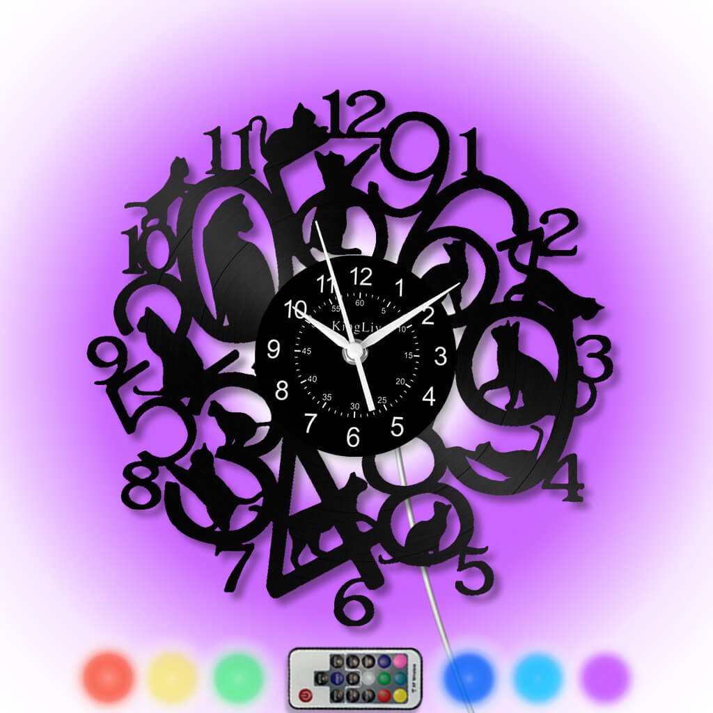 Vinyl Wall Clock | Cats | 12'' | 0281WPB