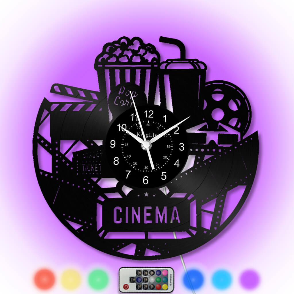 LED Vinyl Wall Clock | Cinema | 12'' | 0107WPB