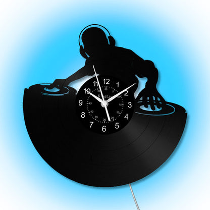 LED Vinyl Wall Clock | Custom DJ Name | 12''