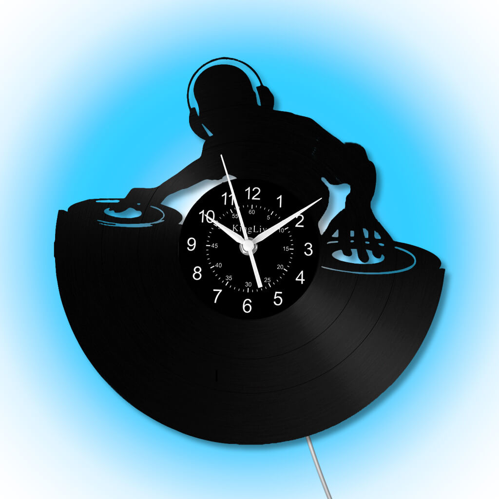 LED Vinyl Wall Clock | Custom DJ Name | 12''