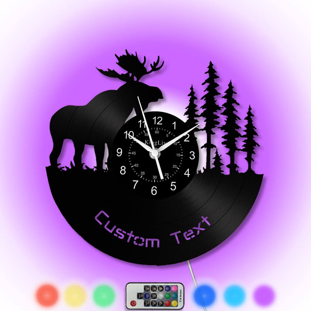 LED Vinyl Wall Clock | Moose Deer