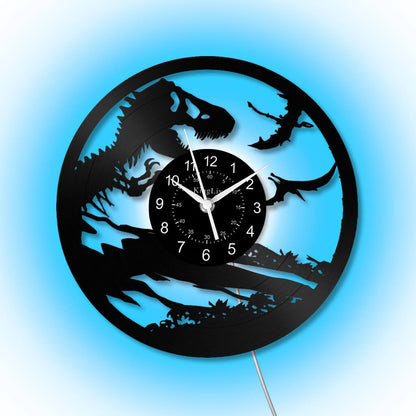 LED Vinyl Wall Clock | Dinosaur | 12'' | 0158WPB