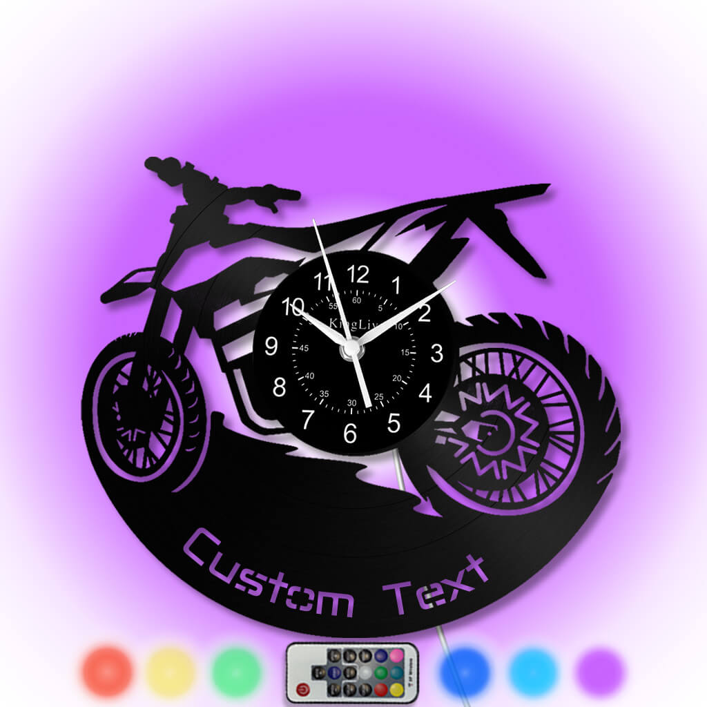 LED Vinyl Wall Clock | Dirt Bike | 12'' | 0217WPB